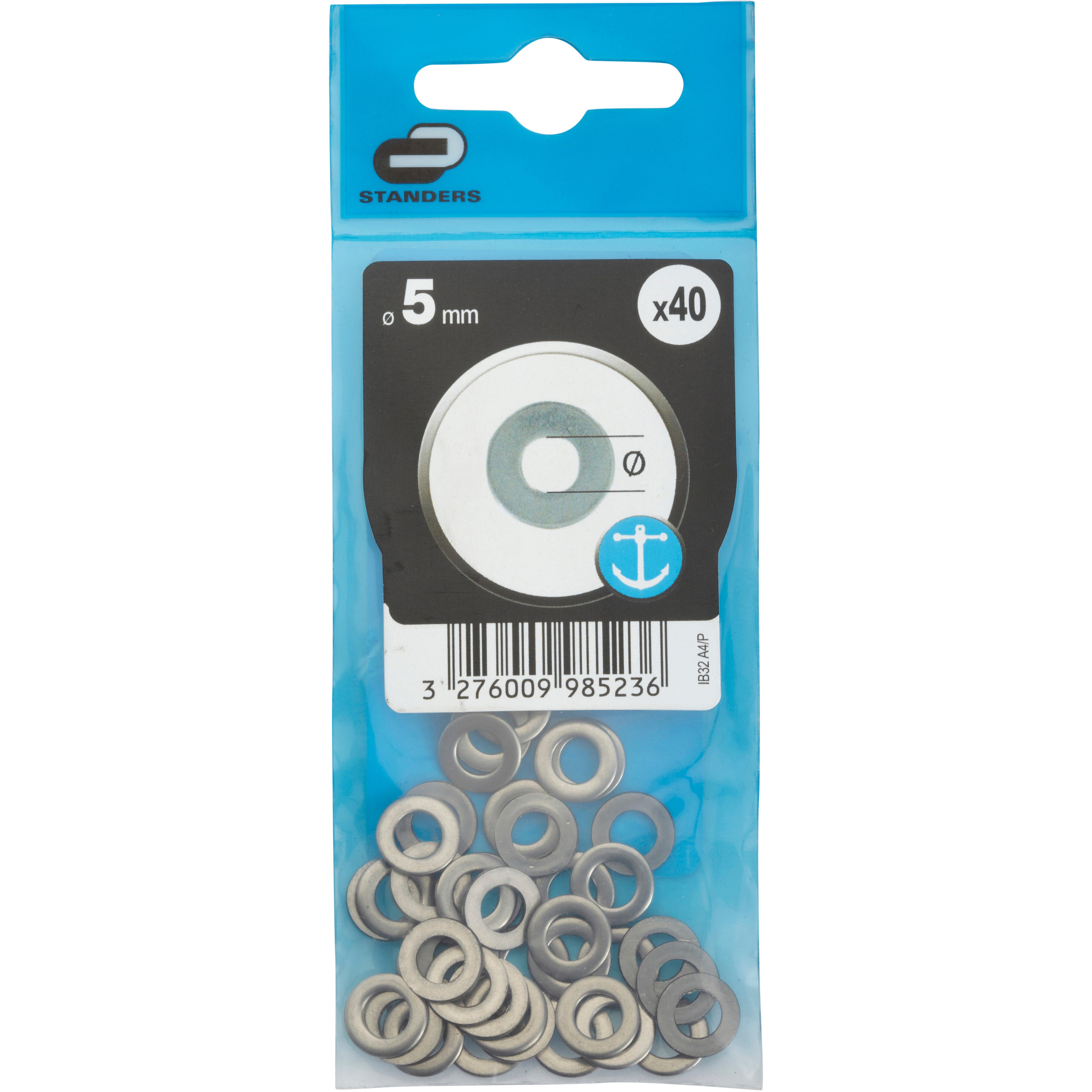 40 rondelles acier inoxydable STANDERS, Ø5 mm - 4