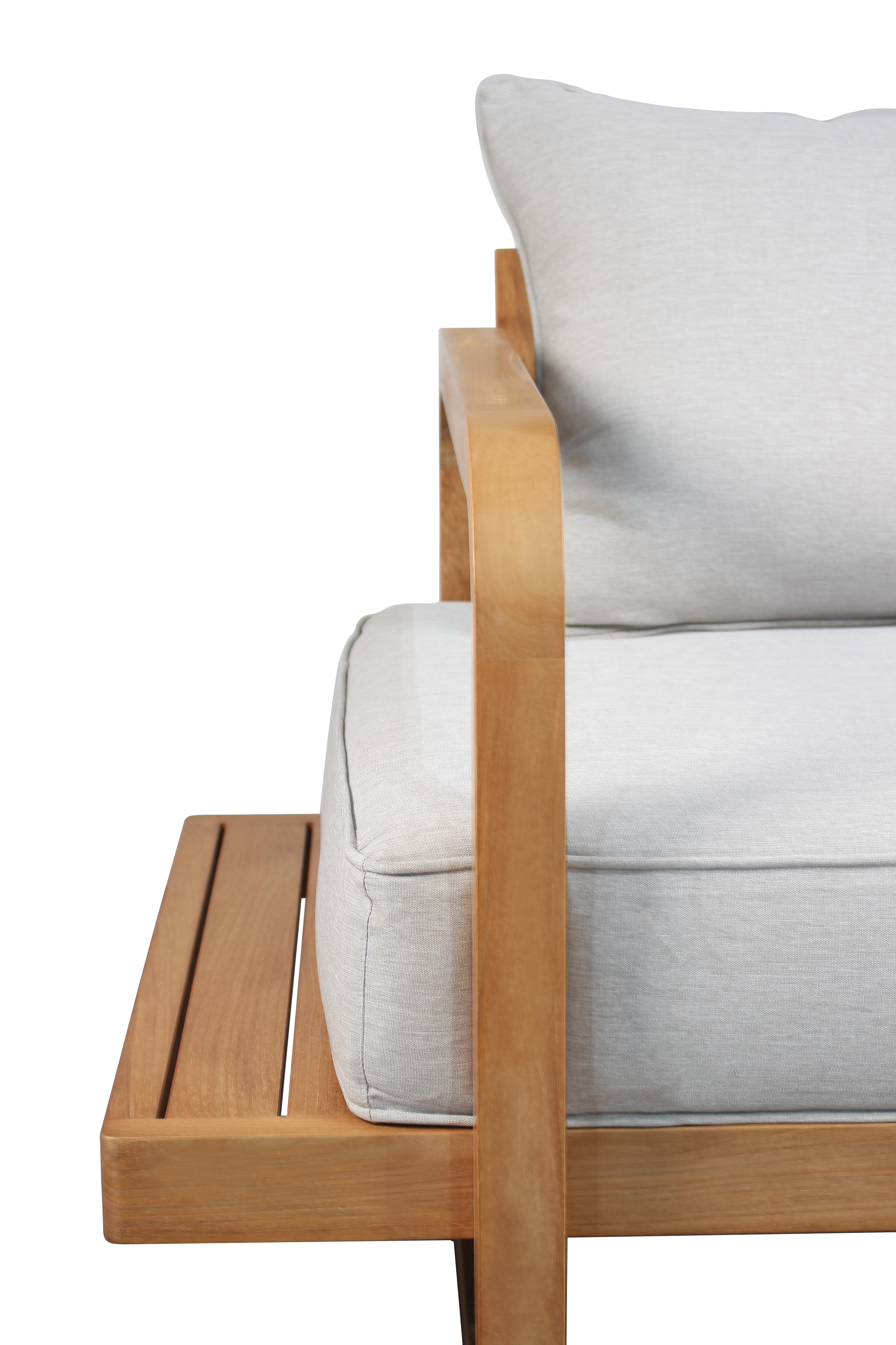 Sillón de jardín con cojín de madera NATERIAL Equateur marrón - 8