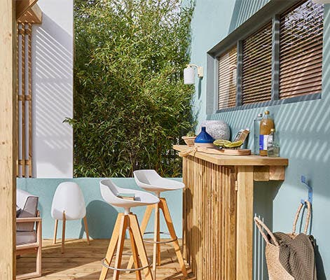  cour aménagement bar bois diy