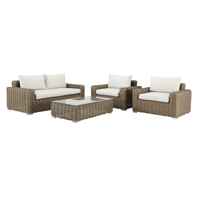 Salotto da giardino per 4 persone beige Ayamo NATERIAL con cuscini in poliestere
