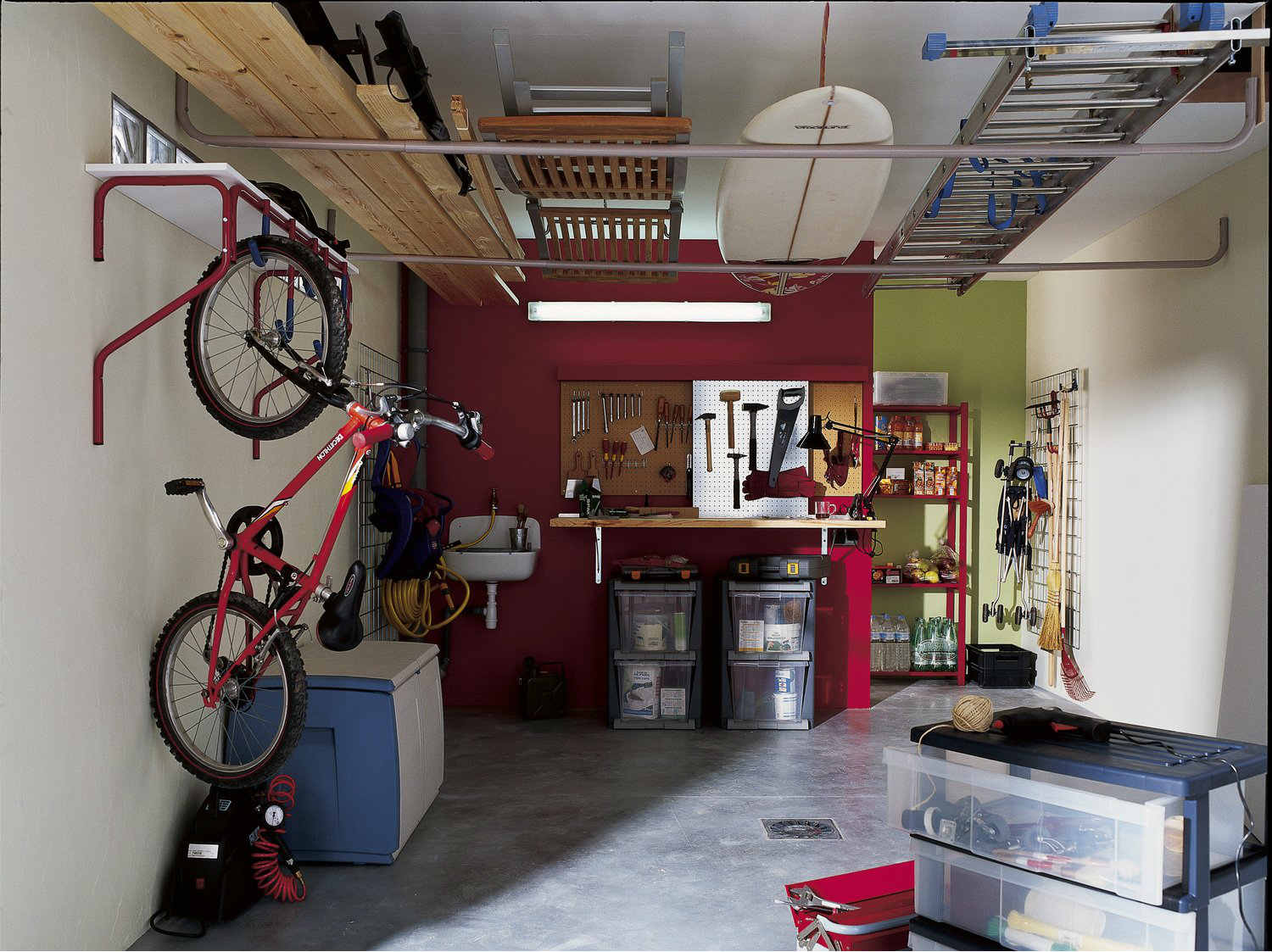 vélo 19 cm + 2 crochets de 13 cm Lot de 4 crochets doubles robustes pour rangement de garage chaise support mural étendu pour échelles 