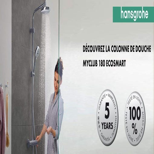 HANSGROHE Colonne de douche avec robinet mitigeur mécanique Showerpipe  MyClub 180 HANSGROHE