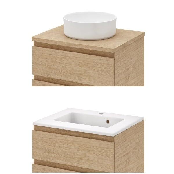 double vasque encastrée meuble natural - 2