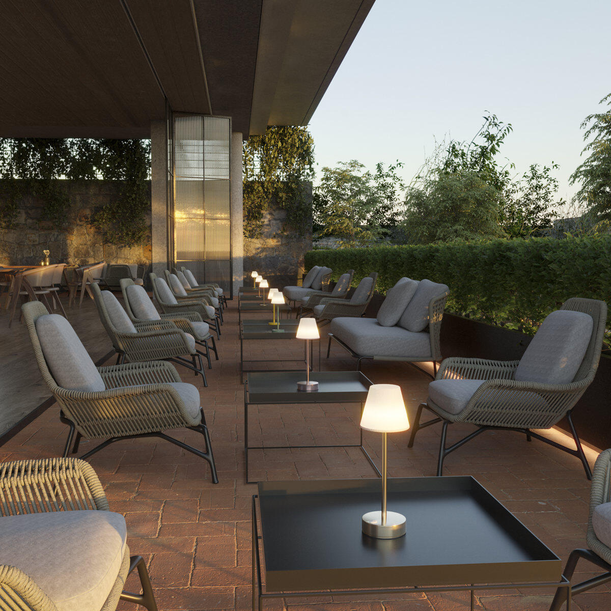 Candeeiro de mesa exterior LED LOLA SLIM 2W 4000K DOURADO - 12