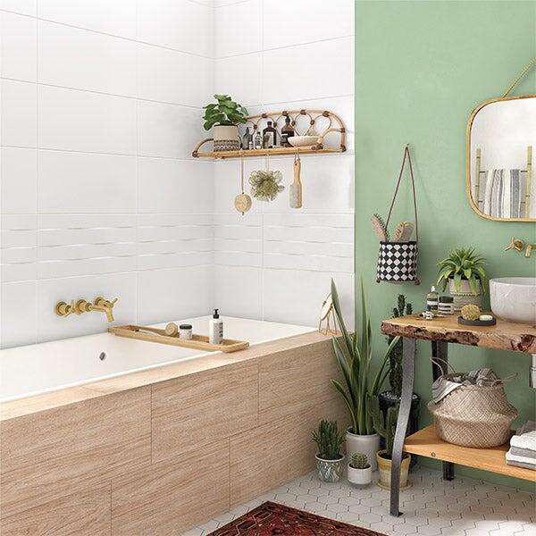 azulejos blancos para baño 