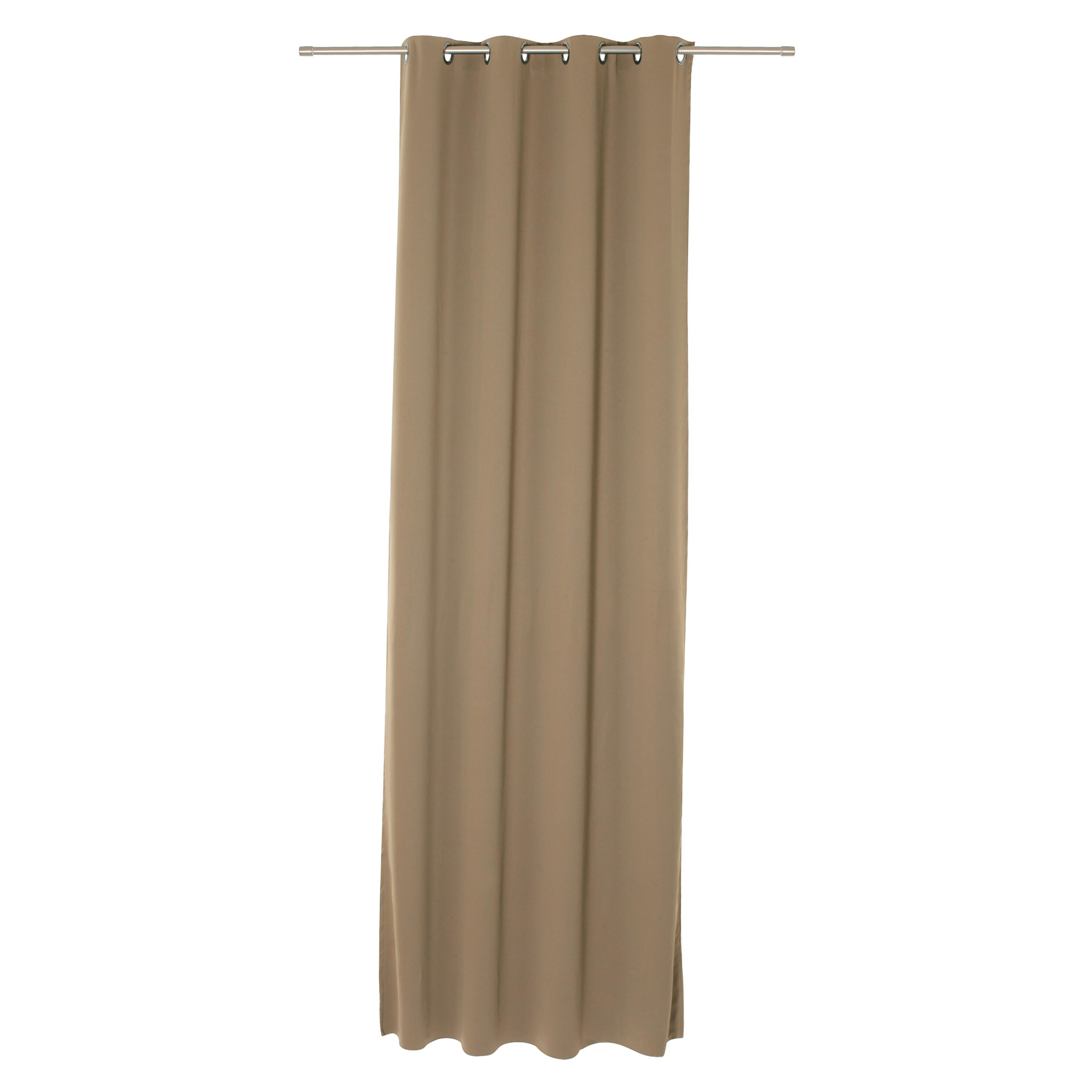 Tenda INSPIRE tinta unita tortora, occhiello 140x280 cm - 2