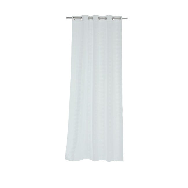 Tenda A Pacchetto Verlock Bianco Con Righe E Occhielli - Cotone 45x140 Cm - Stile Shabby Chic - Foto 5