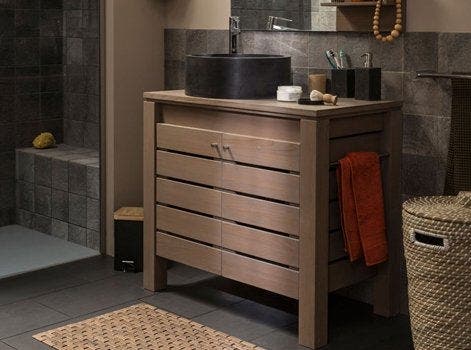 photo d'un meuble sous lavabo