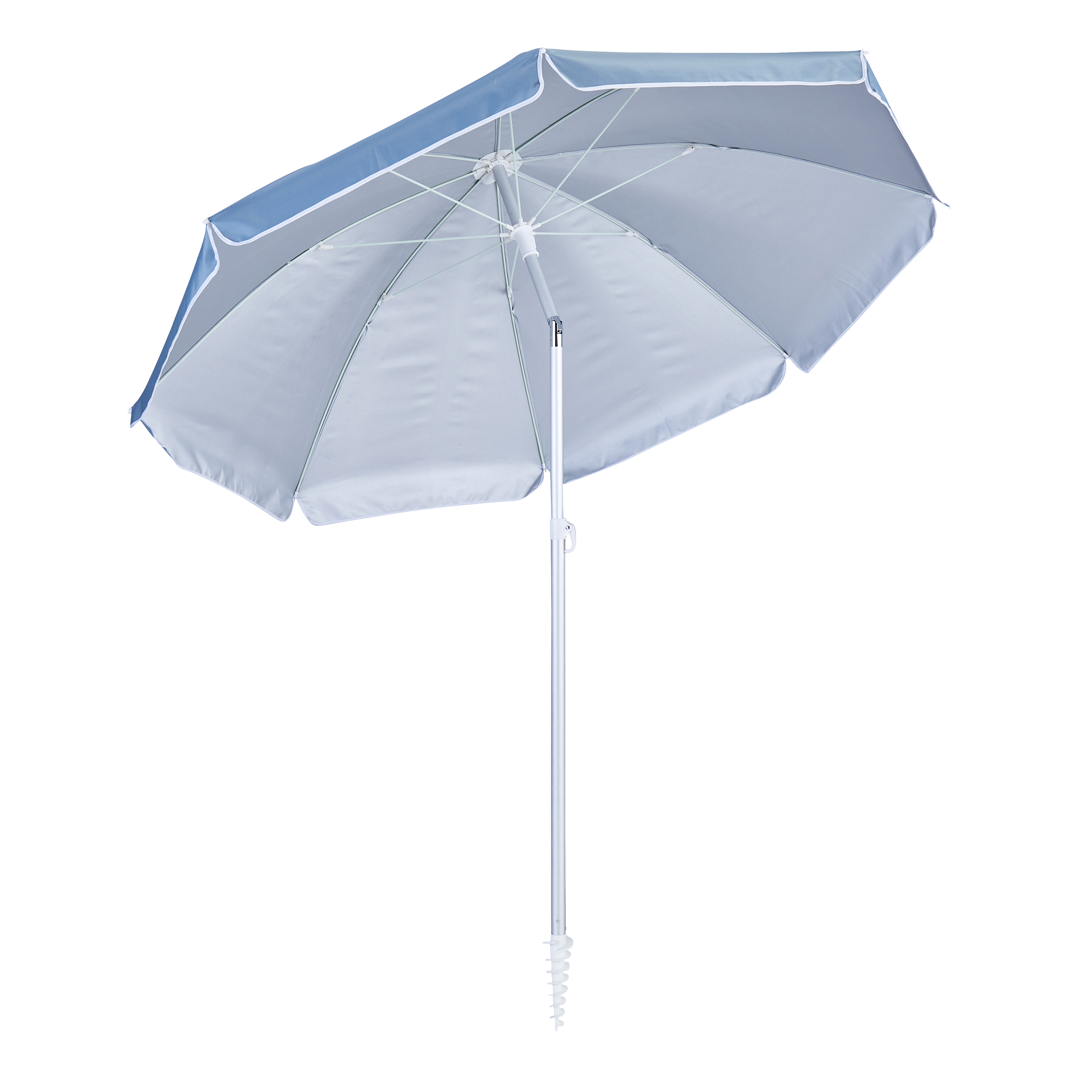 Parasol redondo de aluminio NATERIAL Vali azul de ø 200 cm - 4