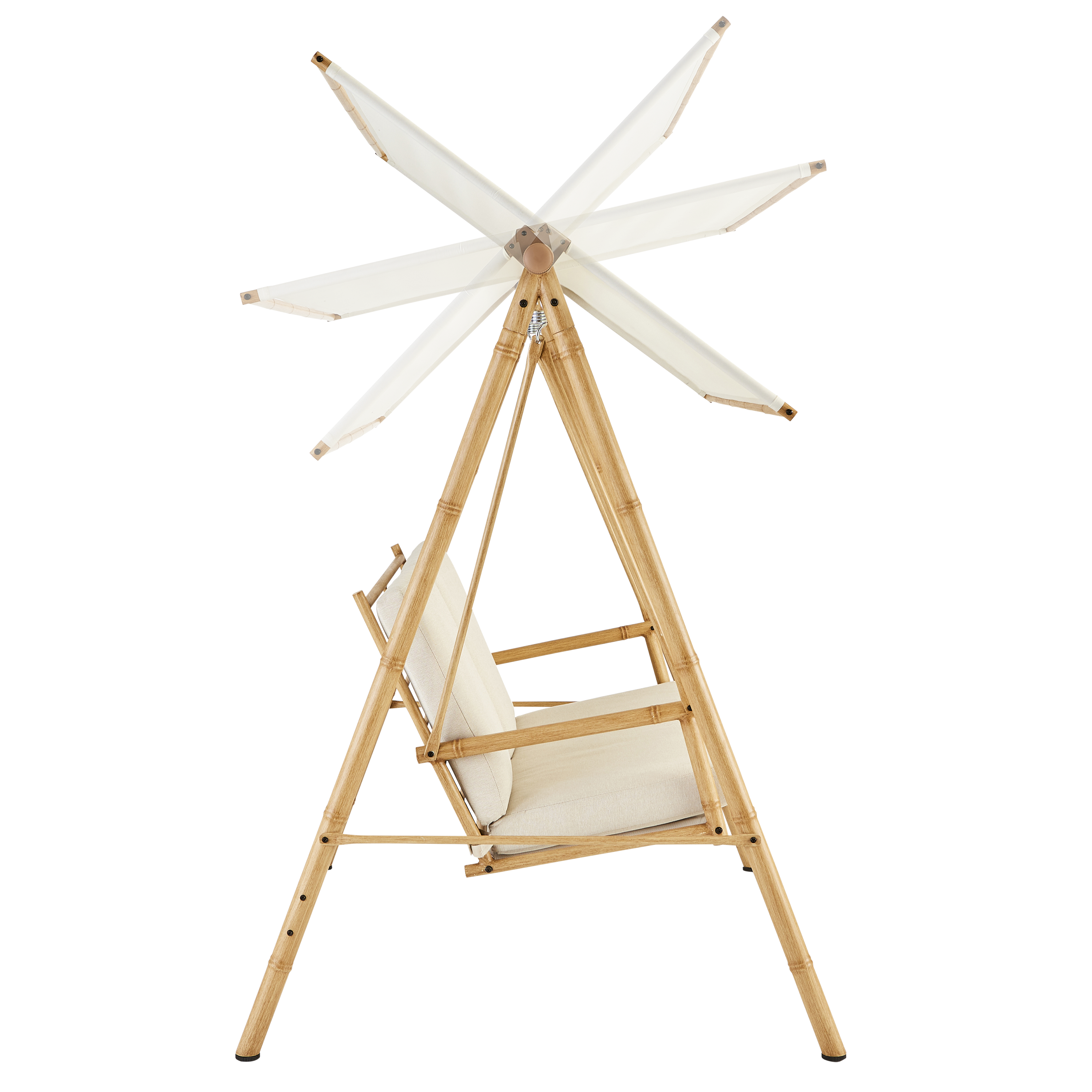 Balancín de acero naterial bamboo 126x169x163 cm