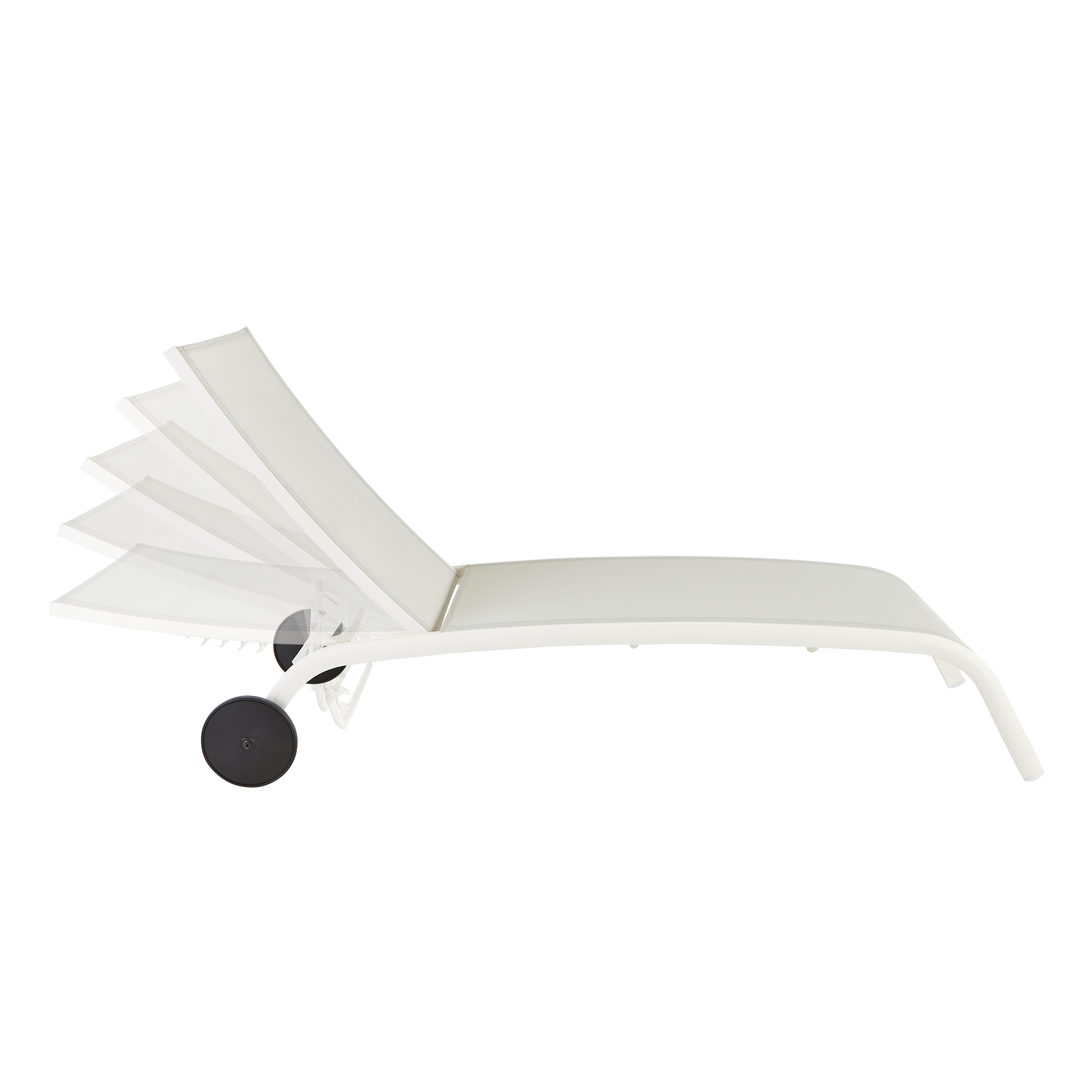 Tumbona de jardín de aluminio naterial lyra ii blanca de 63x95x207 cm