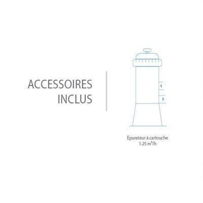 La piscine Metal Frame, inclus différents accessoires