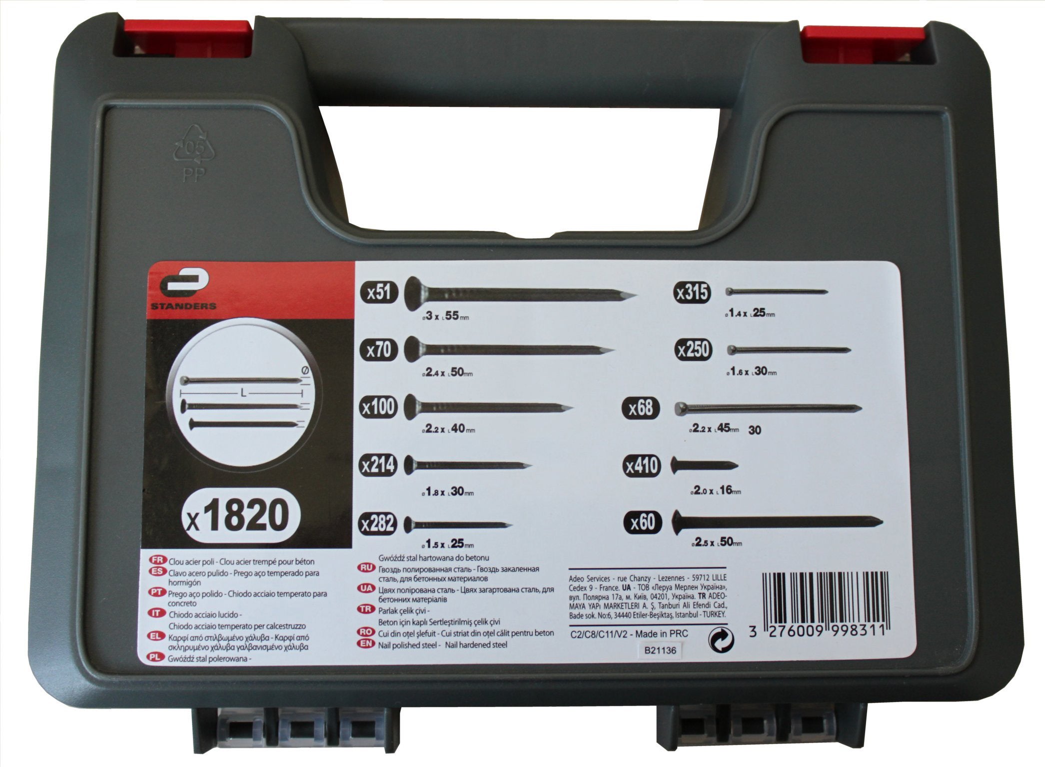 Assortiment de 1820 clous acier, STANDERS - 3