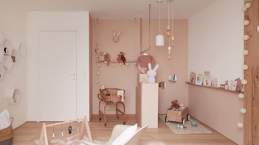 Décoration murale chambre bébé fille, animaux des bois , tons rose beige  taupe. - Un grand marché