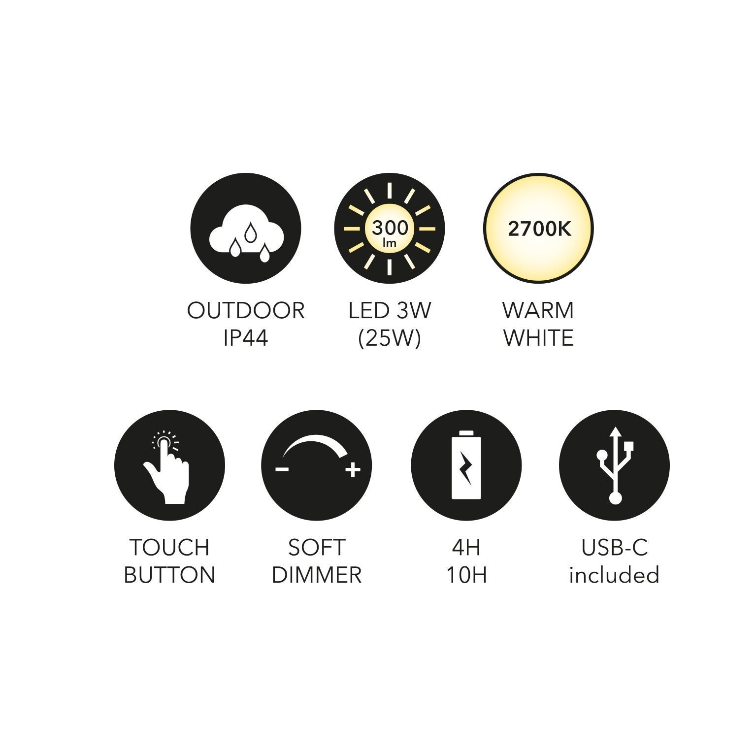 Lampe nomade Design tactile ELO INT/EXT Noire Designerbox Leroy Merlin