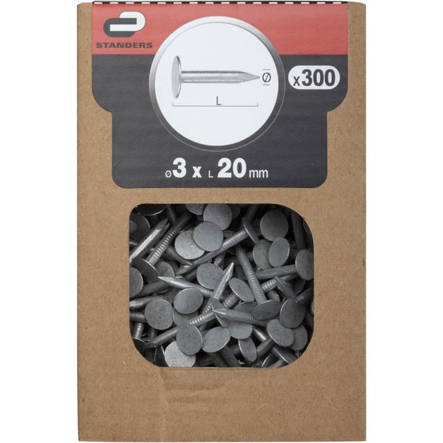 Clou a Tete Toiture en Feutre 20mm (Paquet de 100) Clous Grosse Tête