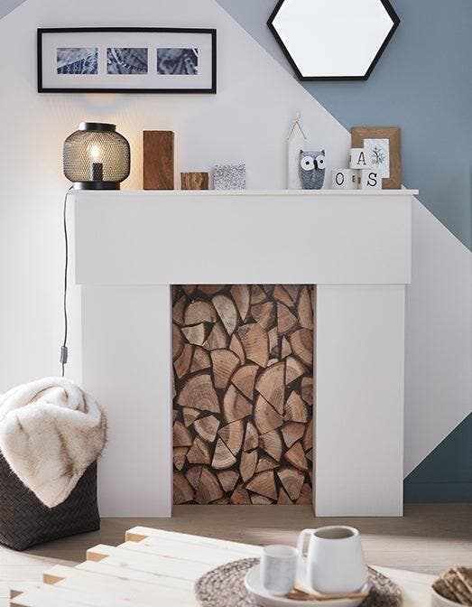 photo d'une fausse cheminée décorative