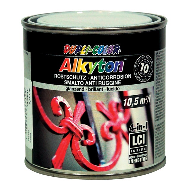 Vernice da esterno antiruggine per ferro ALKYTON grigio ral7035 lucido, 0.25 l
