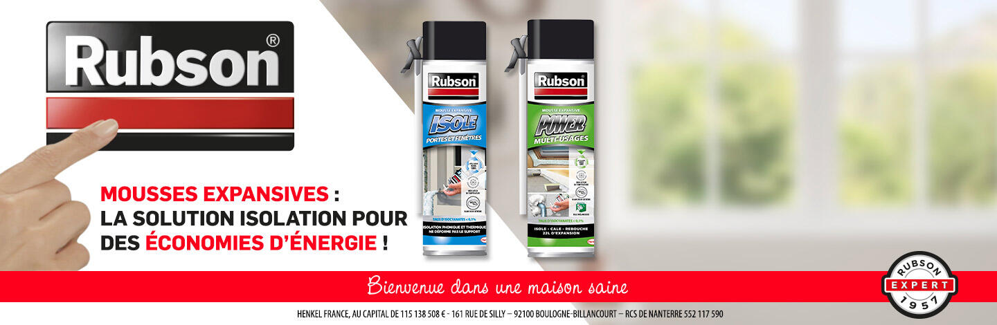 Rubson  Mousse Expansive Power Pure (aérosol de 500 ml) – Mousse