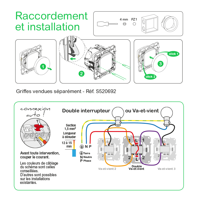 installation double interrupteur odace  - 7