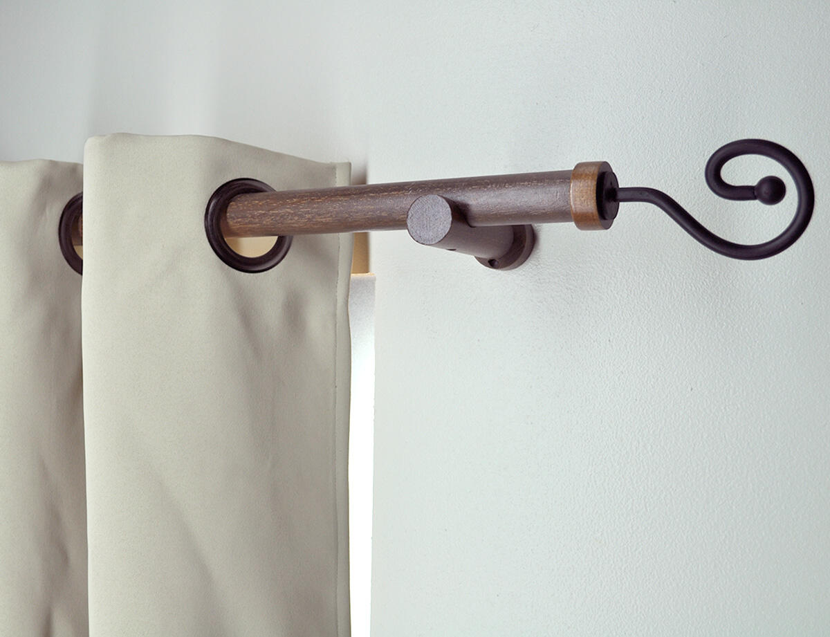 Barra para portavisillos madera color roble oscuro satinado INSPIRE diámetro 28 mm 150 cm - 2