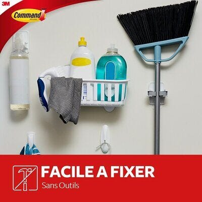 Accroche adhésive murale pour balai Command