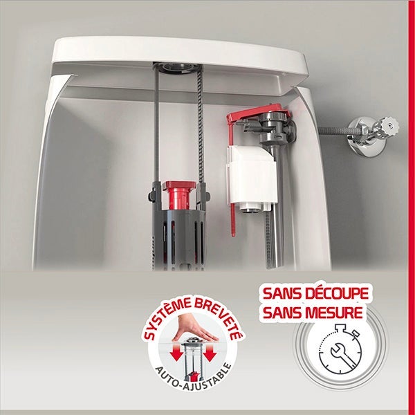 Mécanisme chasse d'eau installation facilitée WIRQUIN One Leroy Merlin