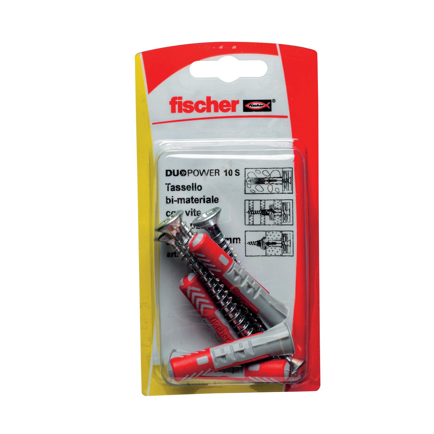 Set di tasselli  con vite FISCHER DUOPOWER 10 S K  in nylon  Ø 10 mm  4 pezzi - 2