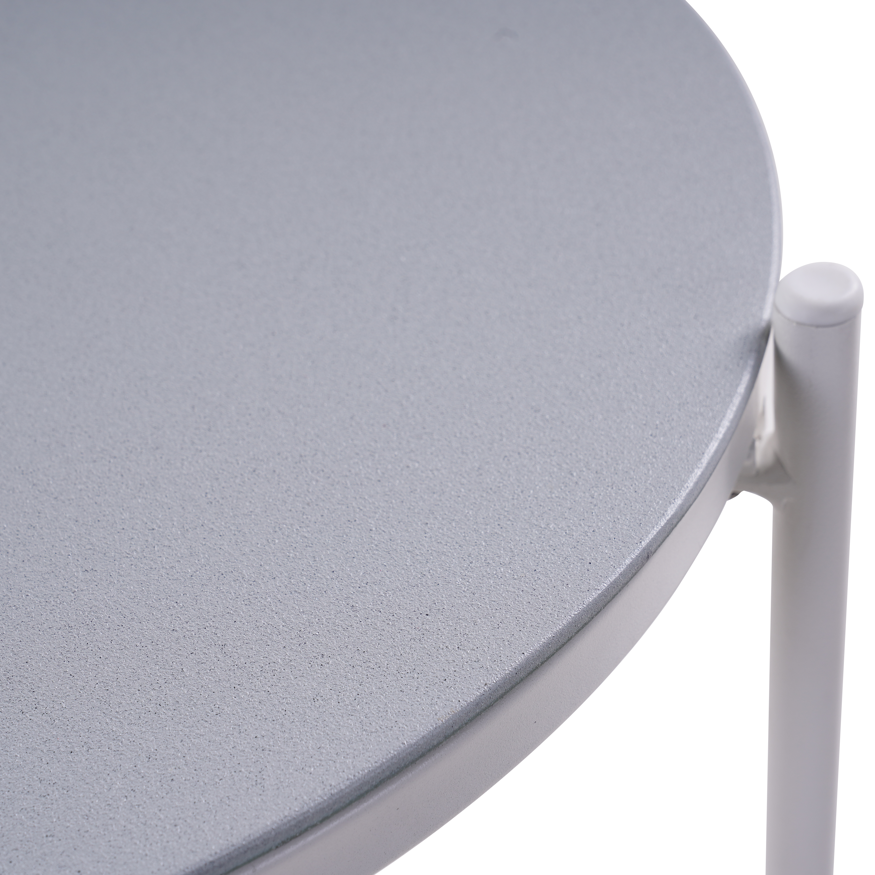 Mesa auxiliar Naterial Mobis efecto cemento blanco de ø 43 cm - 9