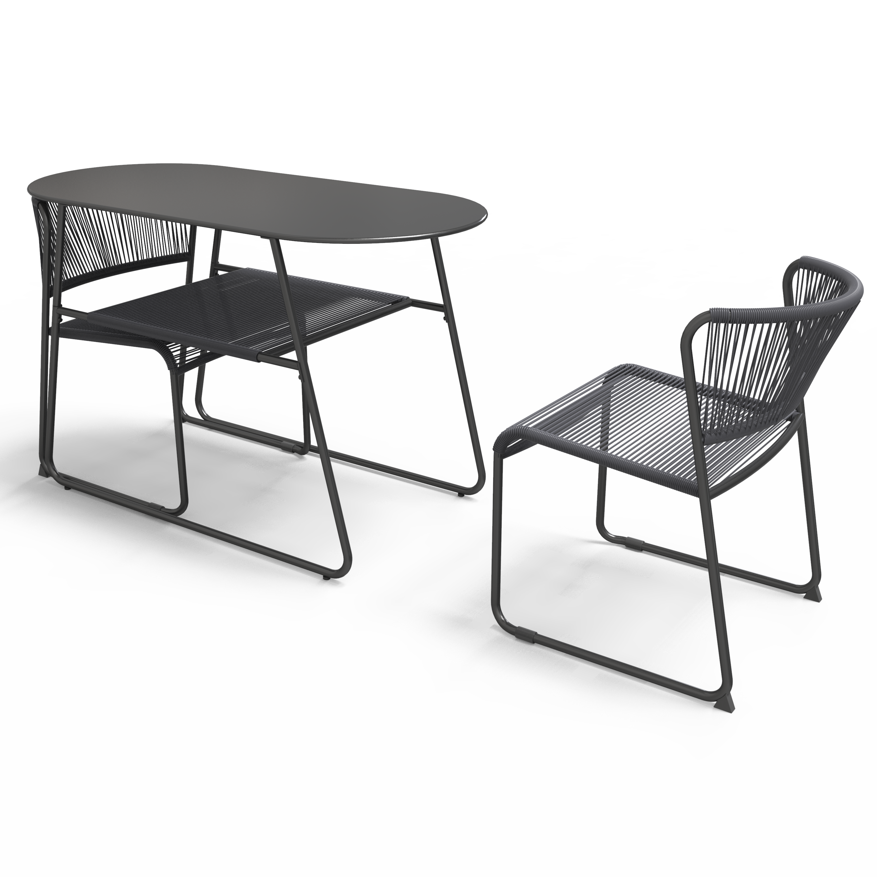 Cadeira de rattan NATERIAL DUO CINZENTO ESCURO - 8