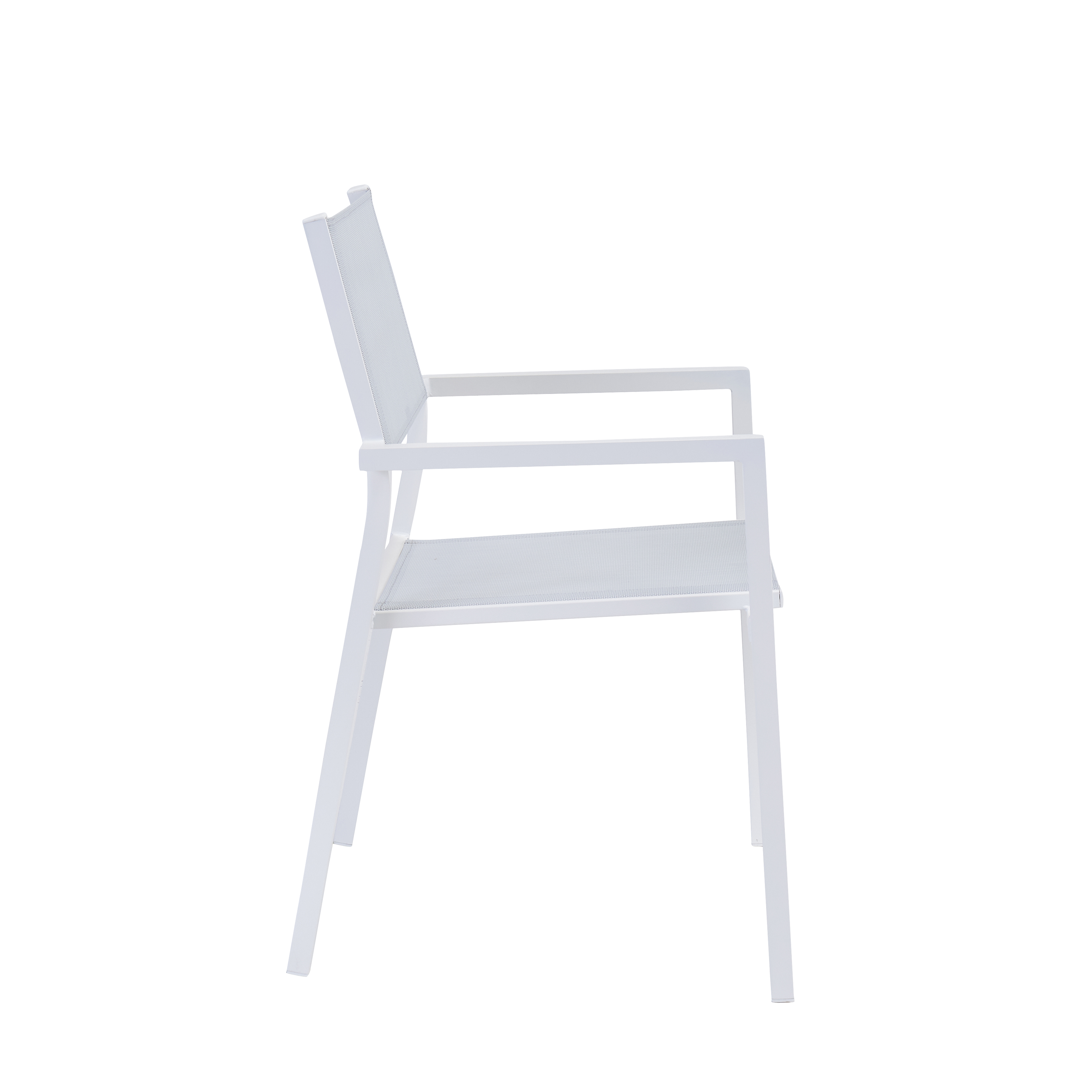 Sedia da giardino con braccioli Orion Alpha II NATERIAL, struttura e seduta in textilene bianco - 10