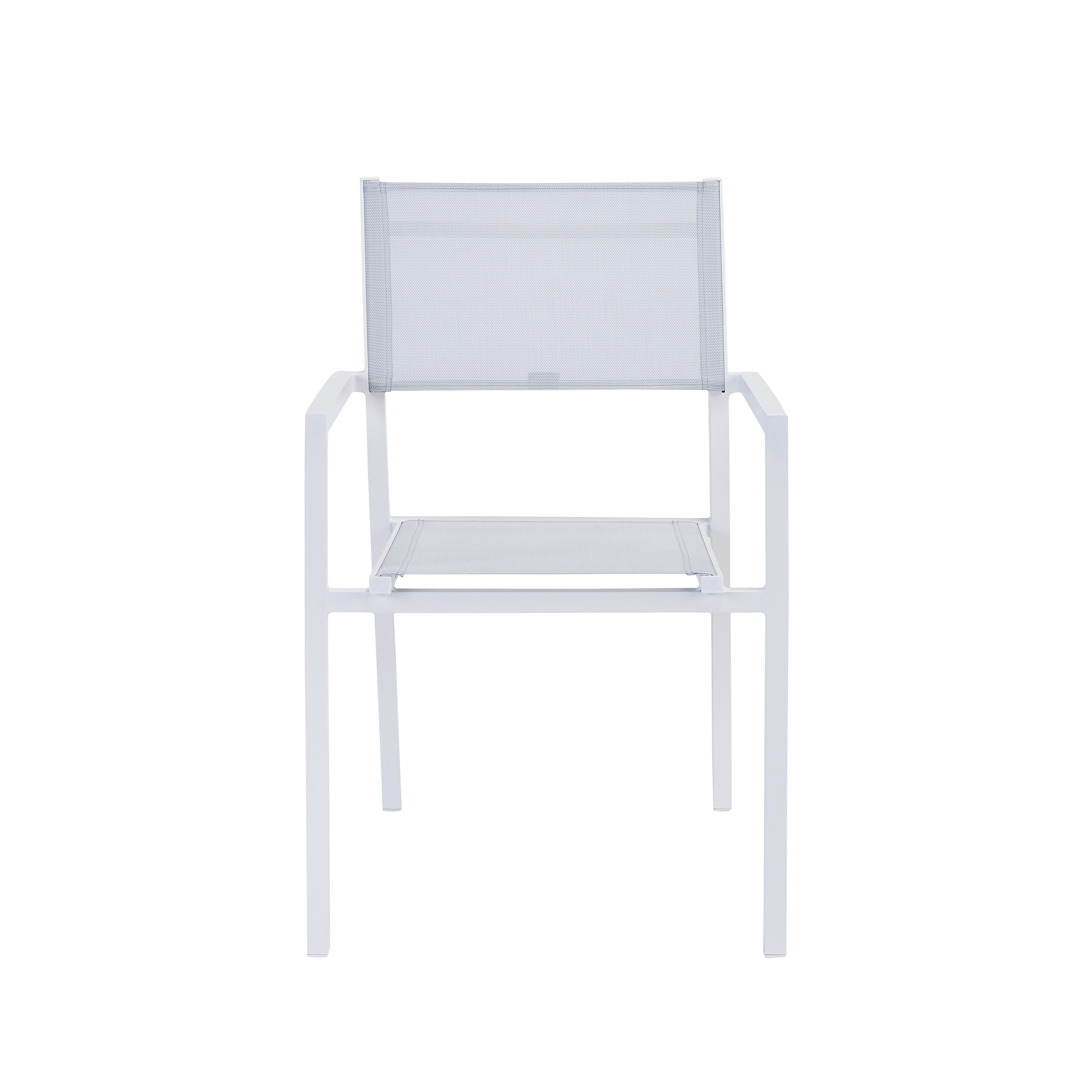 Sedia da giardino con braccioli Orion Alpha II NATERIAL, struttura e seduta in textilene bianco - 8