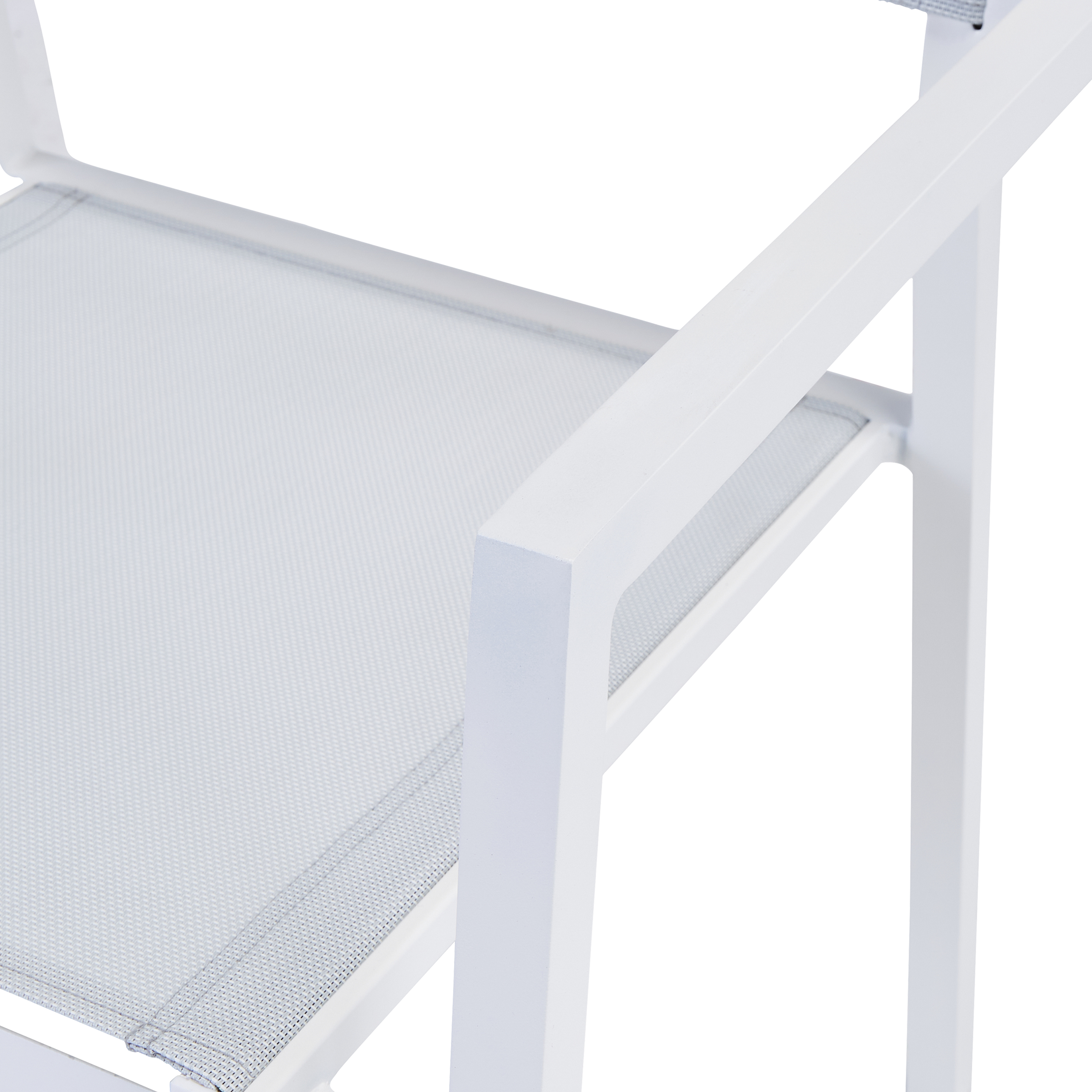 Sedia da giardino con braccioli Orion Alpha II NATERIAL, struttura e seduta in textilene bianco - 12