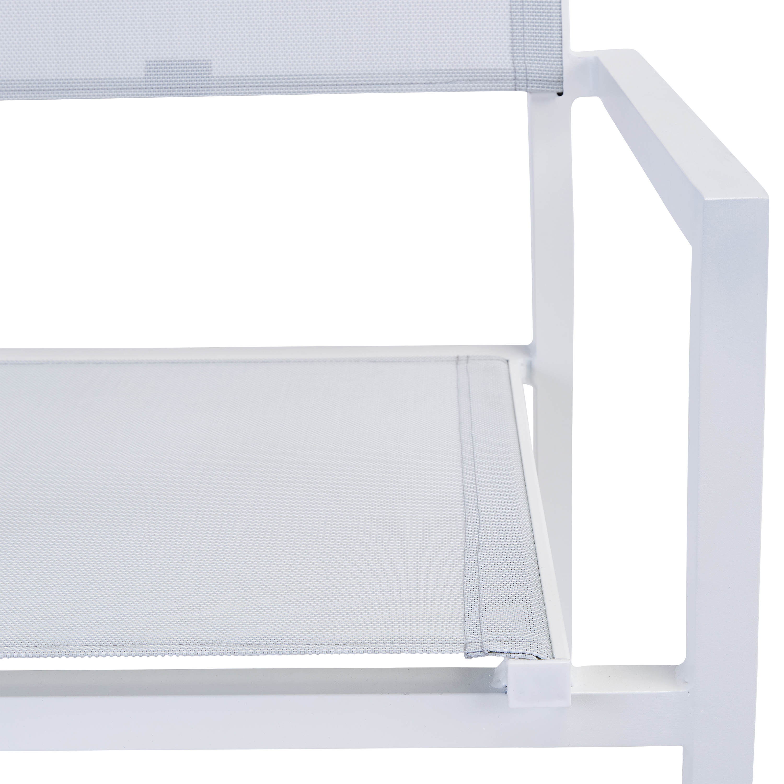 Sedia da giardino con braccioli Orion Alpha II NATERIAL, struttura e seduta in textilene bianco - 14