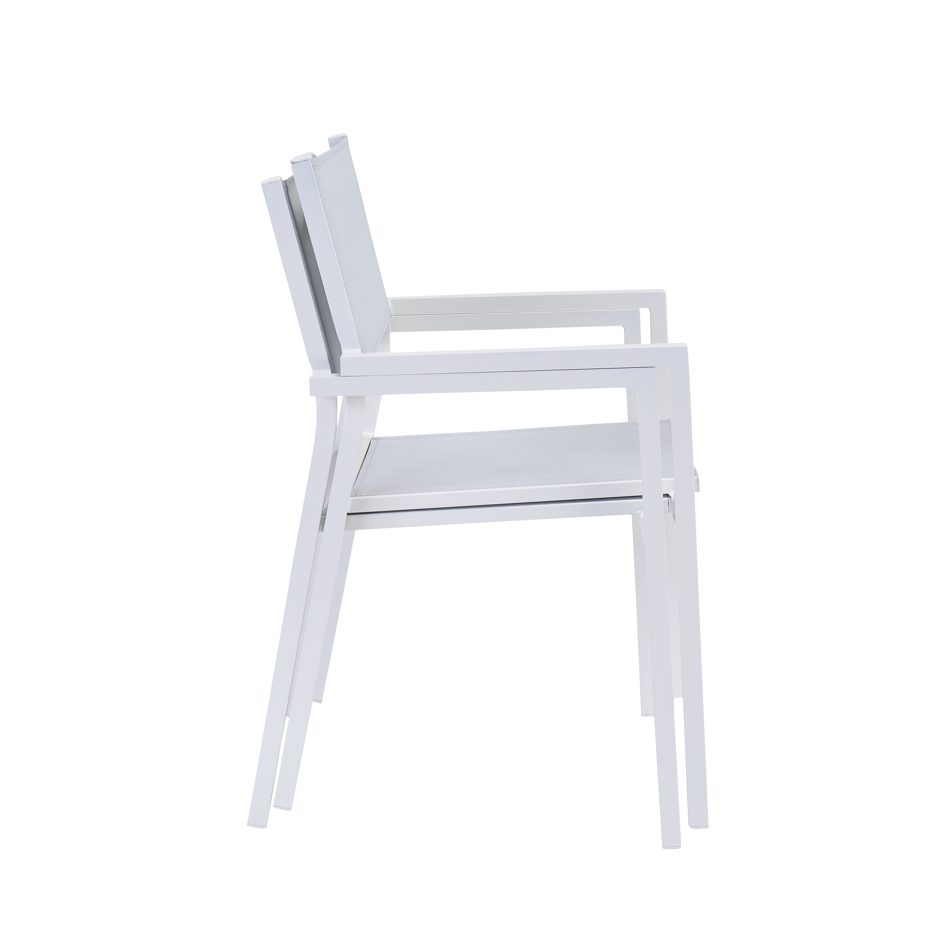 Sedia da giardino con braccioli Orion Alpha II NATERIAL, struttura e seduta in textilene bianco - 9