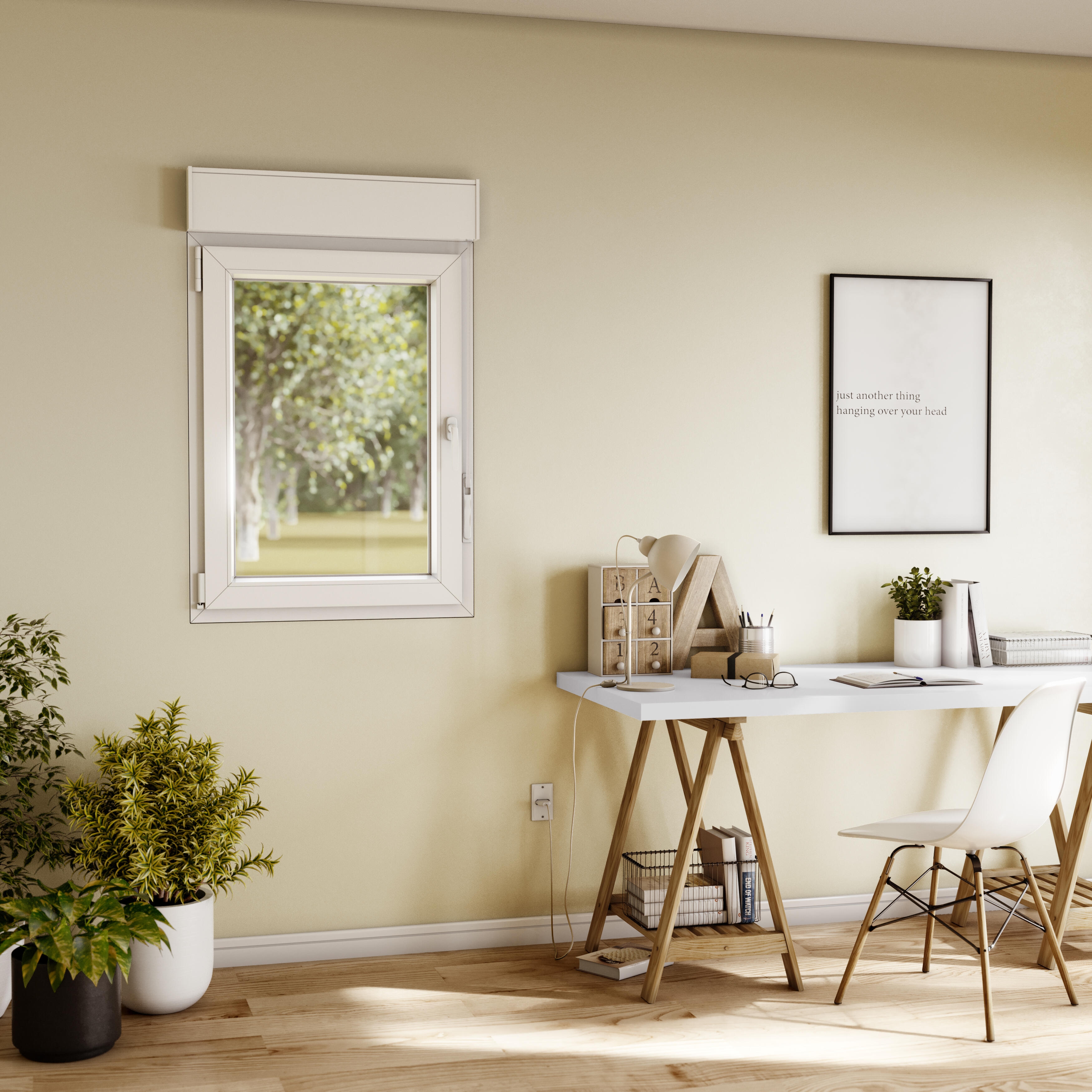 Ventana PVC blanca oscilobatiente con persiana de 75X115 cm - 6