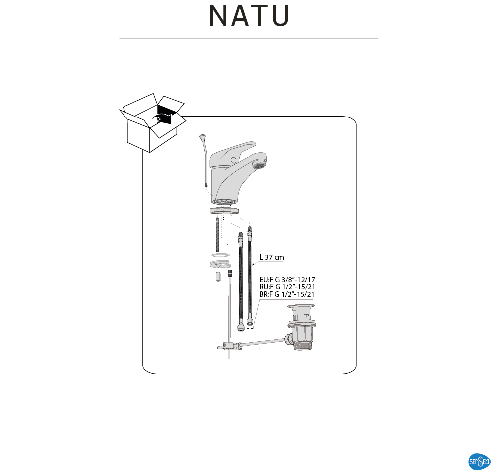 Torneira de lavatório monocomando cromado Sensea Natu - 12