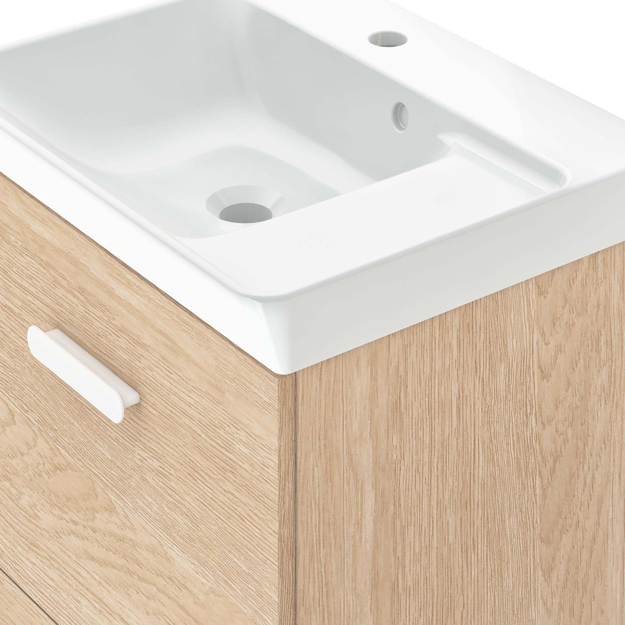 Lavabo a incasso rettangolare vasca centrale Easy L 51.4 x H 6 x P 42.4 cm in ceramica bianco lucido - 14