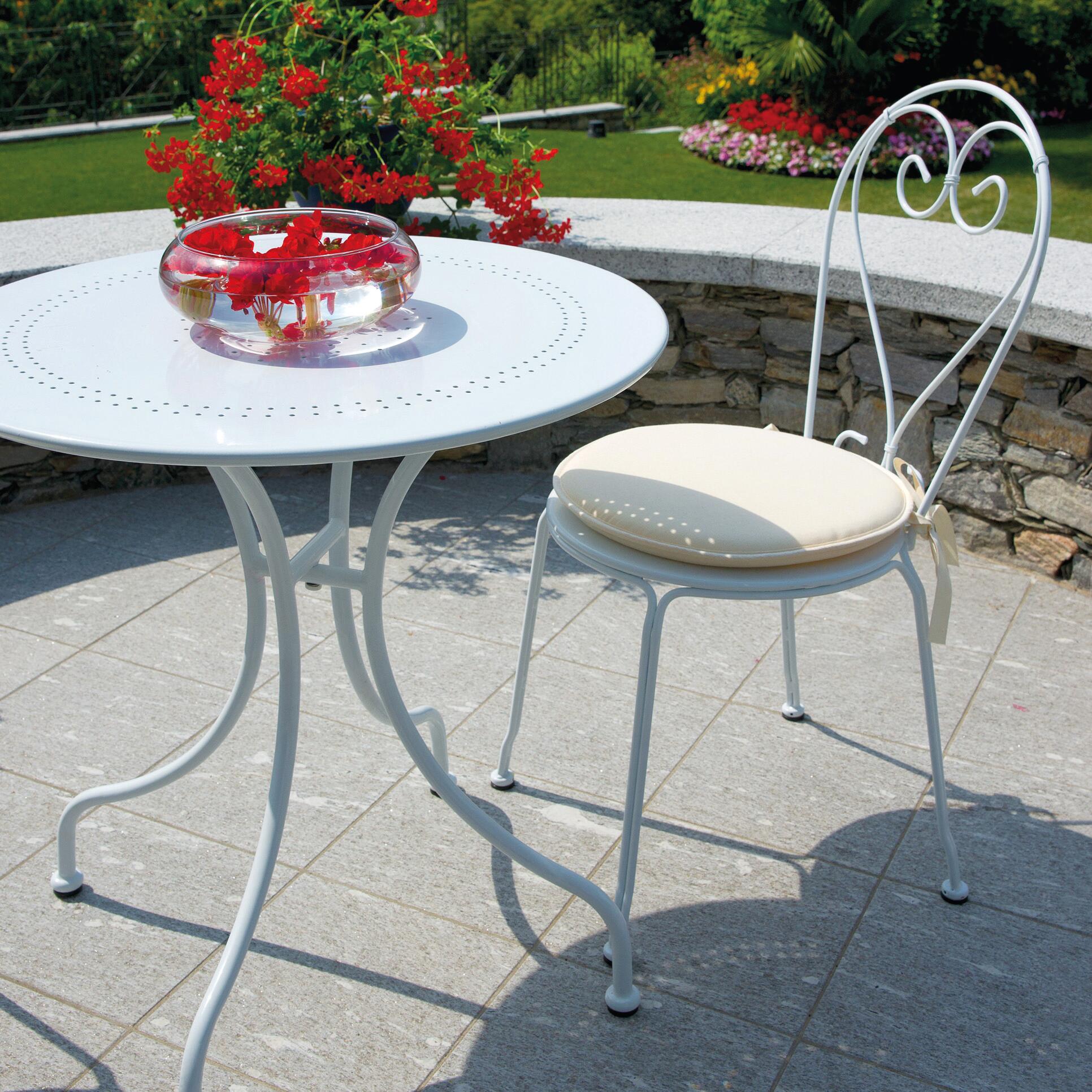 Sedia da giardino in ferro Sirmione, seduta bianca L 46 x H 90 x P 55 cm - 4