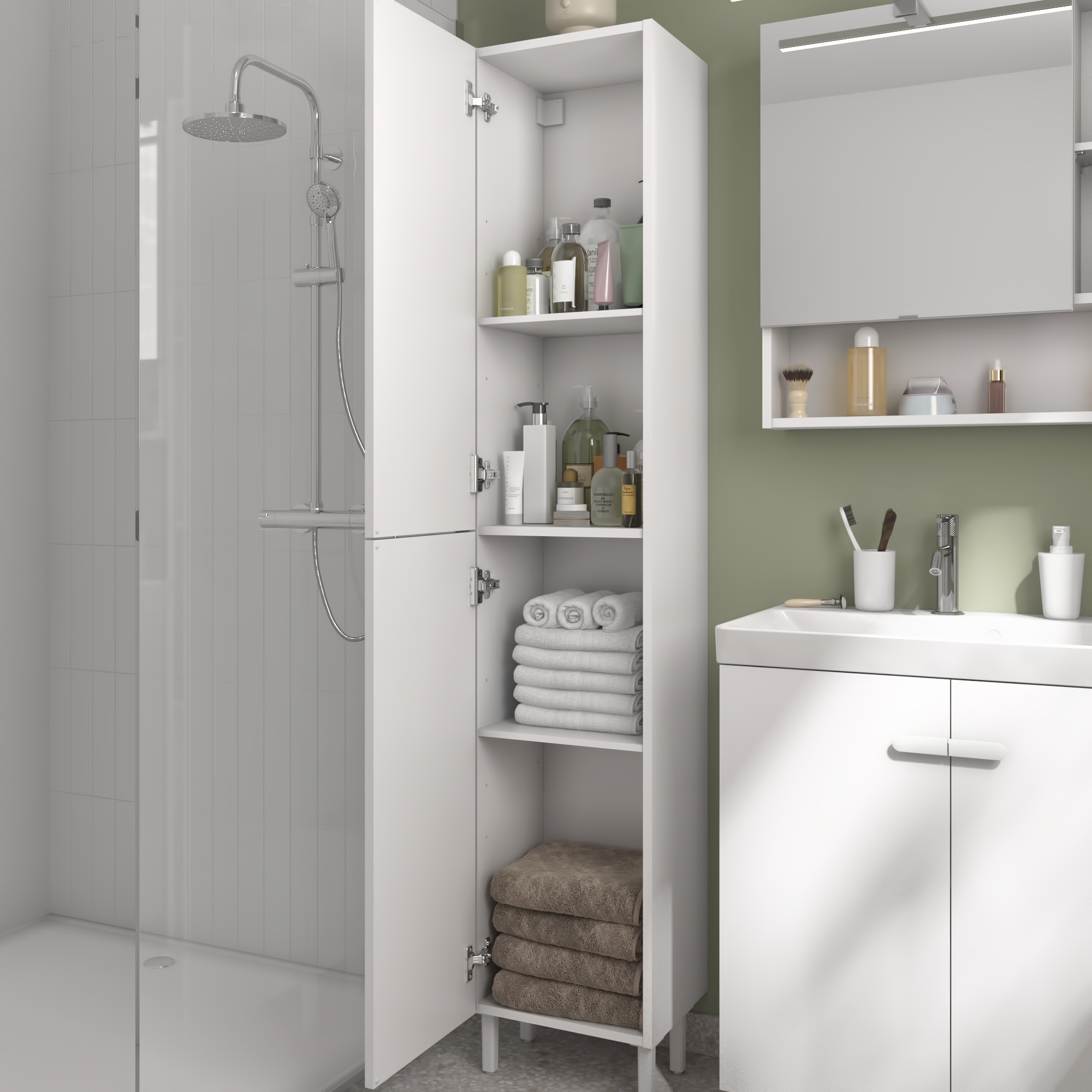 Móvel alto SENSEA EASY 35X32X186CM BRANCO MATE - 12