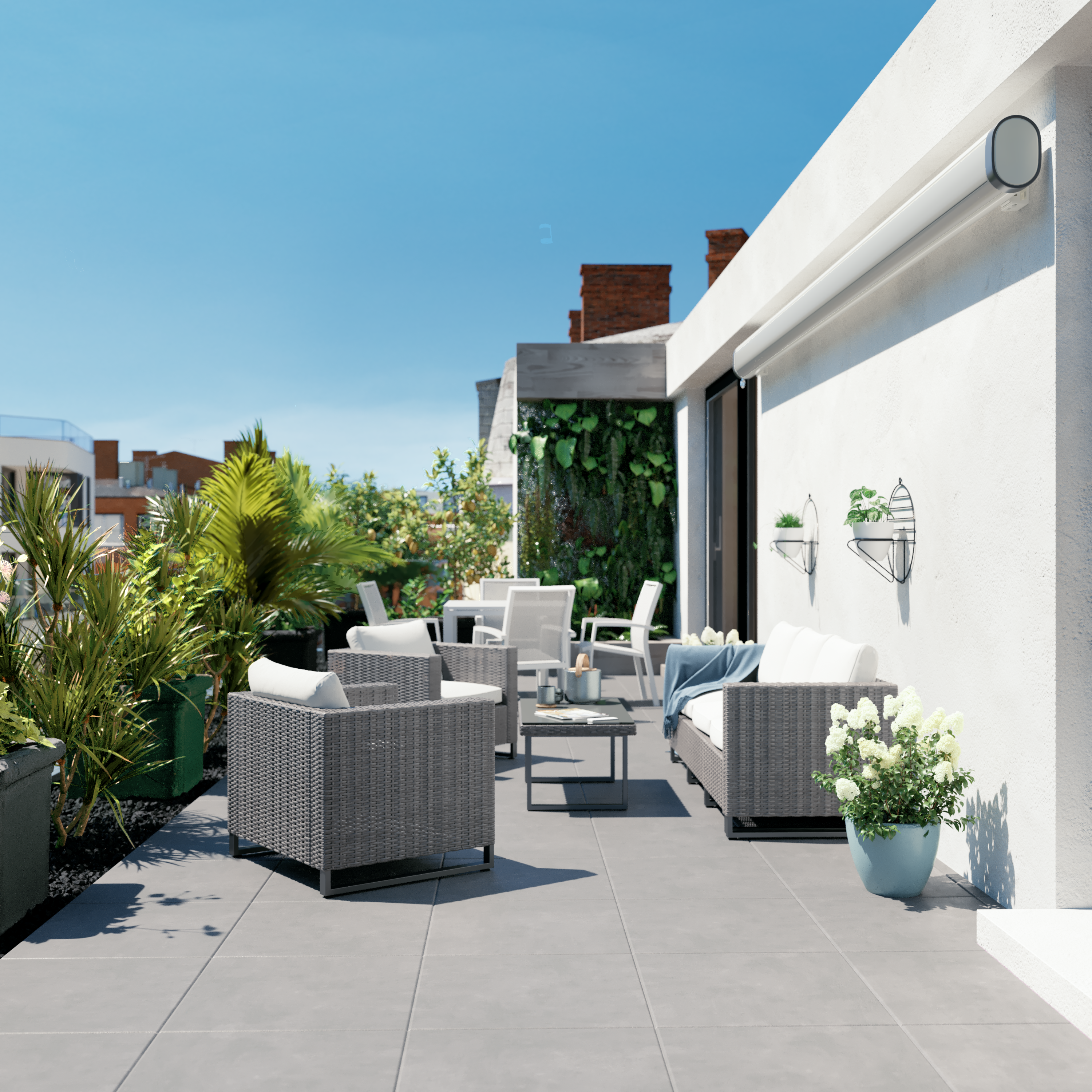 Markiza tarasowa manualna 2.95 x 2 metry Nori 2 beżowa Naterial