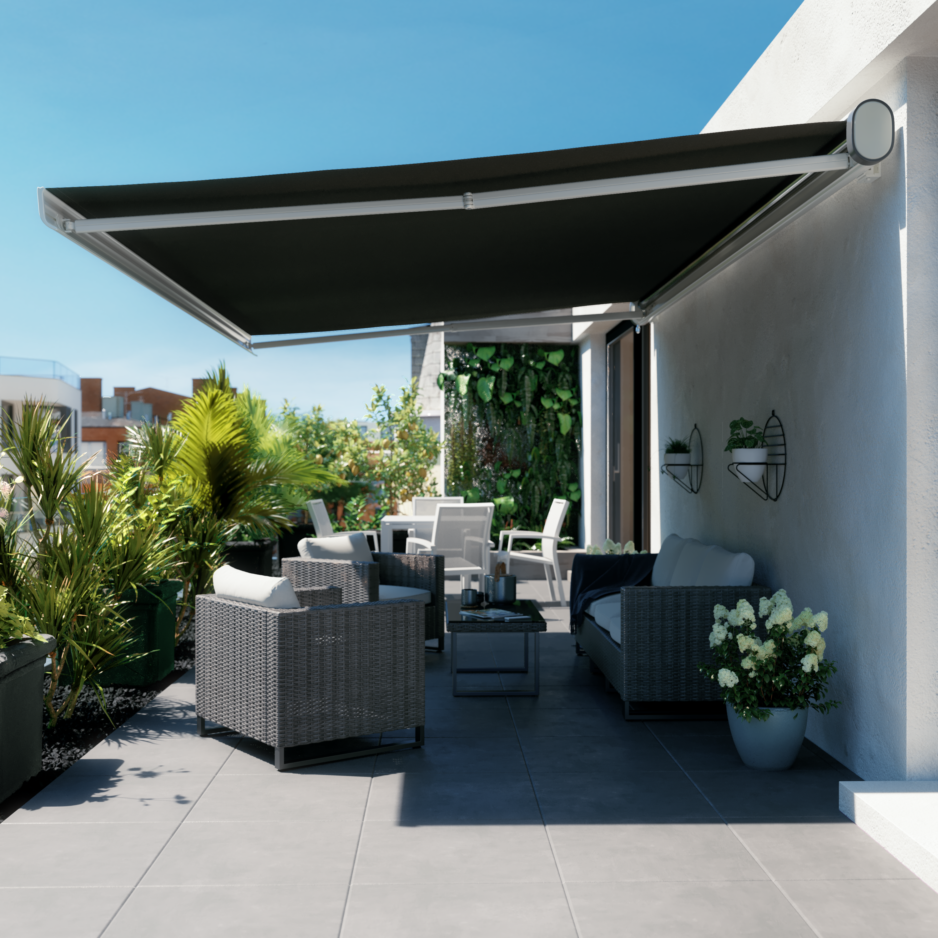 Persianas enrollables para exteriores, persianas enrollables para patio,  terraza, porche, balcón, patio trasero, 8 pies de ancho x 6 pies de largo
