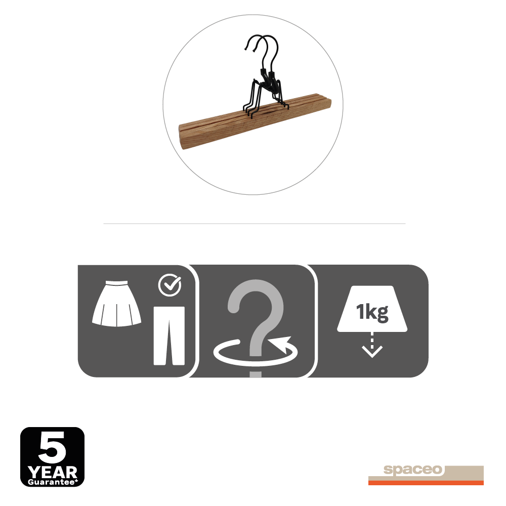 Cintre bois naturel, H.16 x l.32 x P.4 cm - 6