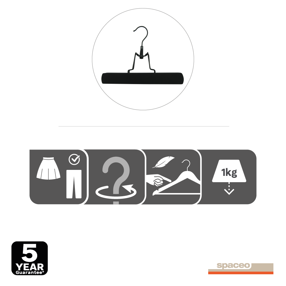 Cabide spaceo calças e saias preto - 9