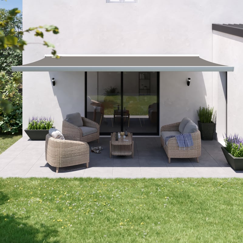 Markiza tarasowa z napędem 3.95x3 metry Zefir brązowa Naterial