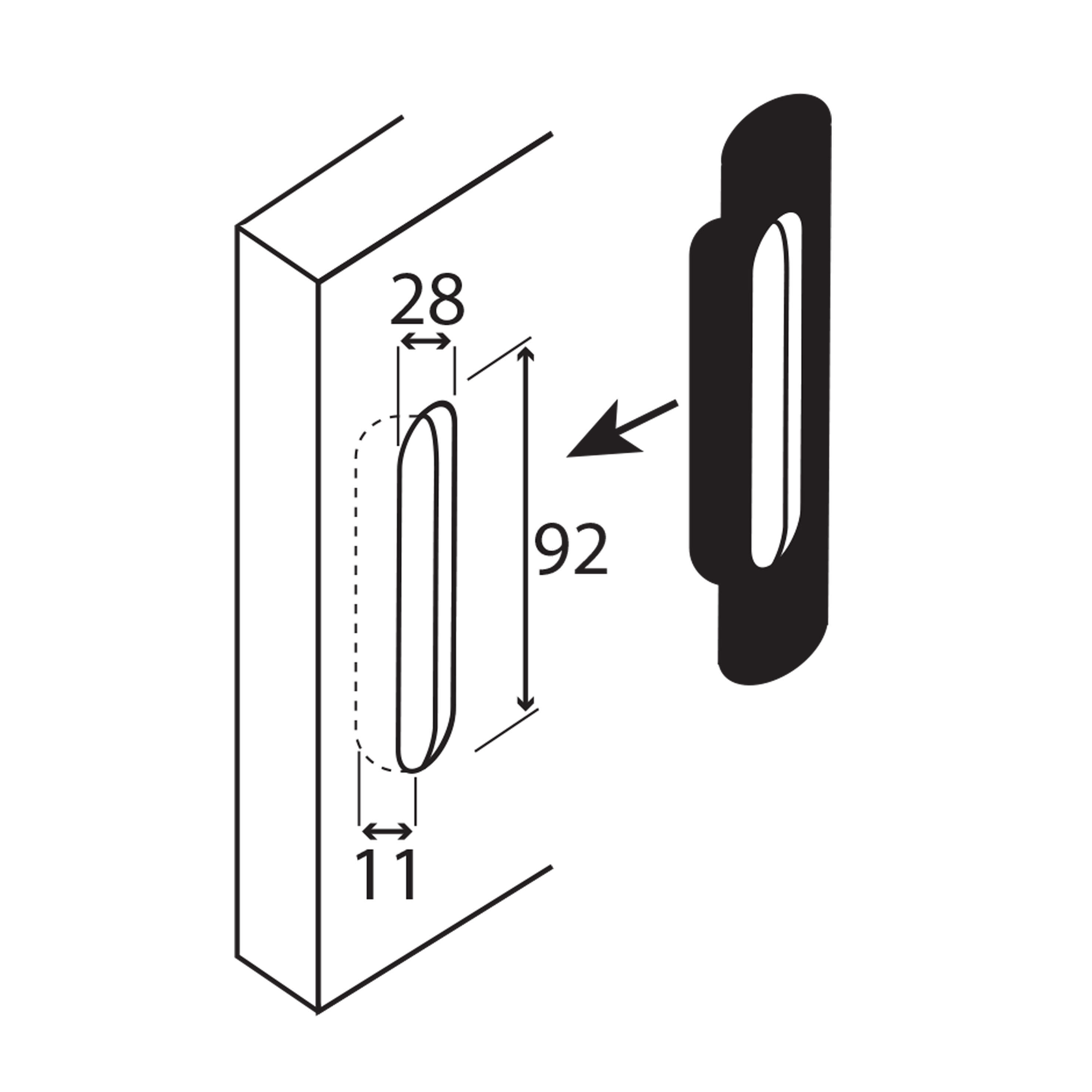 Poignée porte coulissante ovale acier inoxydable brossé - 3