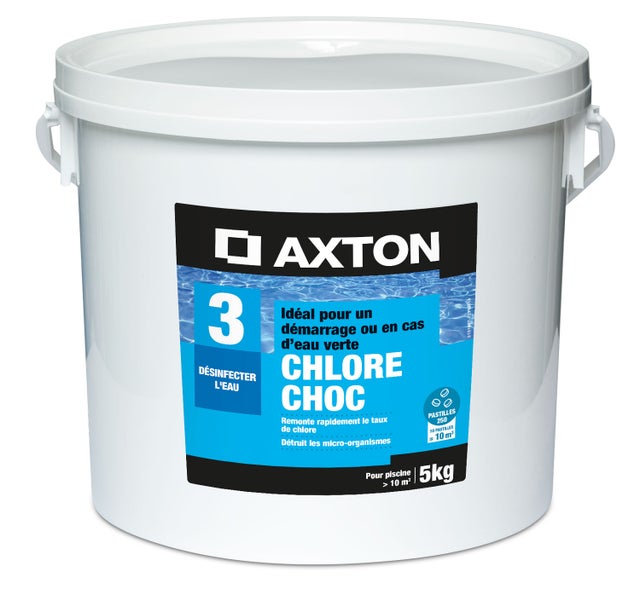 Chlore choc pastilles 20 g AXTON, 5 kg