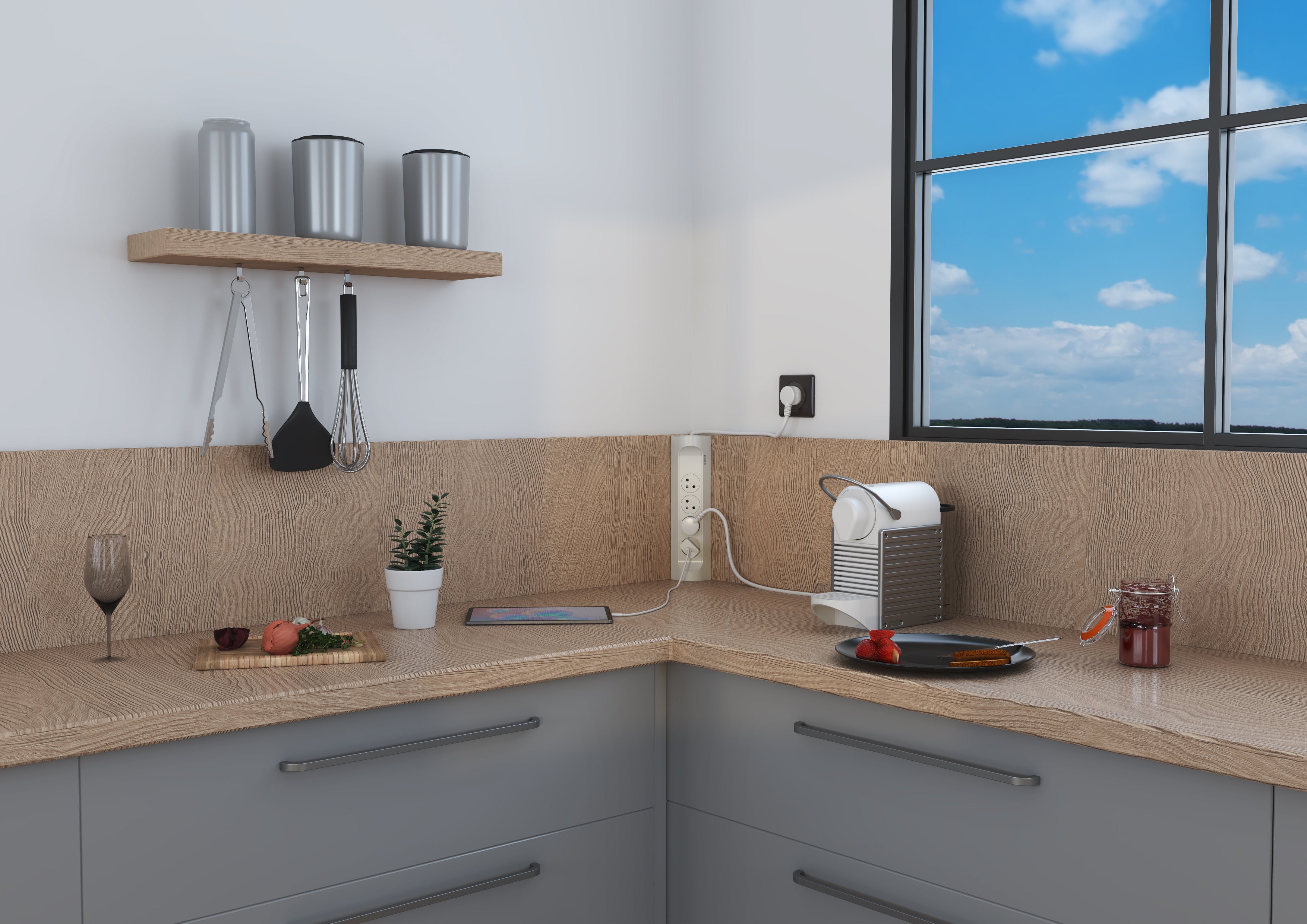 Multiprise 4 prises 0 USB A 0 USB C 1 m blanc LEGRAND - 6