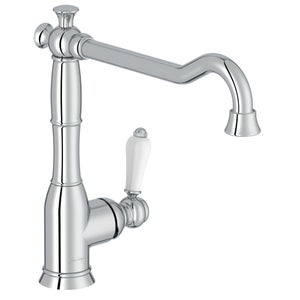 Evier Céramique Timbre D'office 1 bac et égouttoir Tradition Blanc 80cm