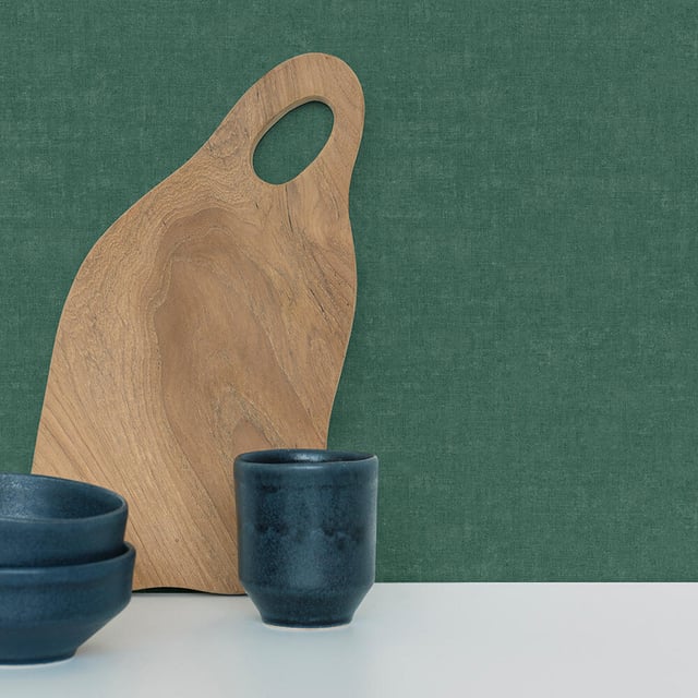 Papier peint intissé Uni vintage vert